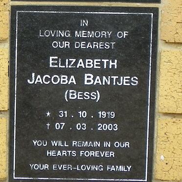 BANTJES Elizabeth Jacoba 1919-2003