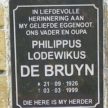 BRUYN Philippus Lodewikus, de 1926-1999