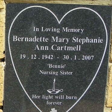 CARTMELL Bernadette Mary Stephanie Ann 1942-2007