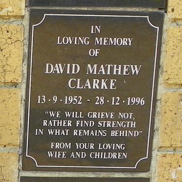 CLARKE David Mathew 1952-1996