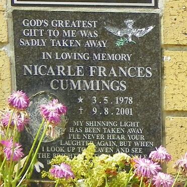 CUMMINGS Nicarle Frances 1978-2001