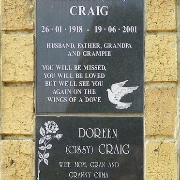 CRAIG Robert 1918-2001 &amp; Doreen 1920-1999