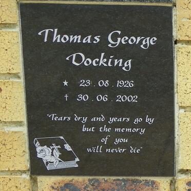 DOCKING Thomas George 1926-2002