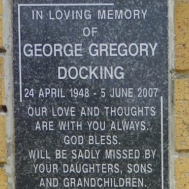 DOCKING George Gregory 1948-2007