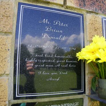 DONALD Peter Brian 1926-2014