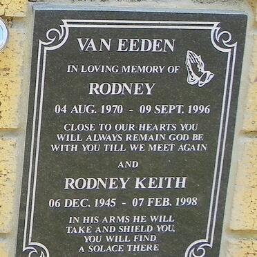 EEDEN Rodney Keith, van 1945-1998 :: VAN EEDEN Rodney 1970-1996