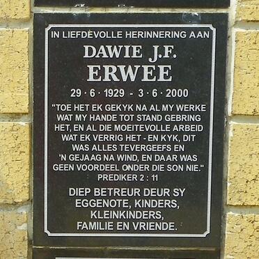 ERWEE Dawie J.F. 1929-2000