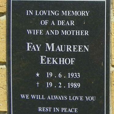 EEKHOFF Fay Maureen 1933-1989
