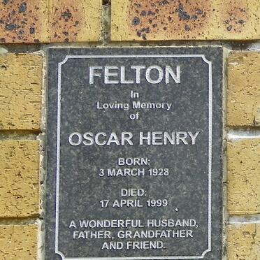 FELTON Oscar Henry 1928-1999