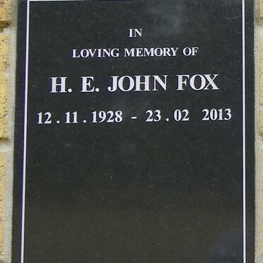 FOX H.E. John 1928-2013
