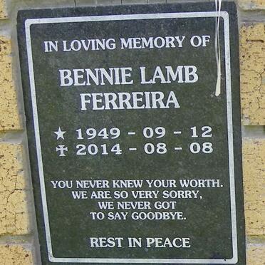 FERREIRA Bennie Lamb 1949-2014
