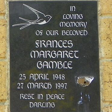GAMBLE Frances Margaret 1948-1997
