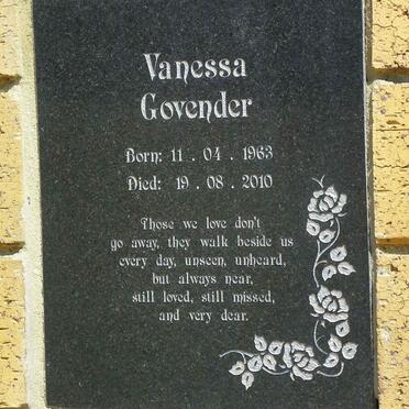 GOVENDER Vanessa 1963-2010