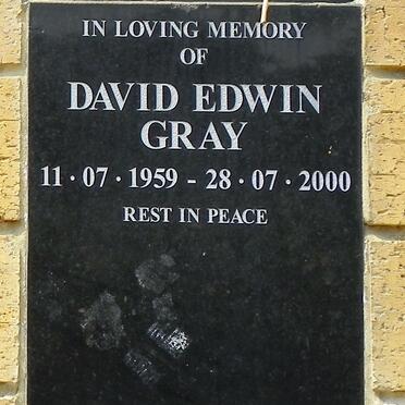 GRAY David Edwin 1959-2000