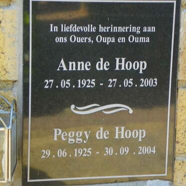 HOOP Peggy, de 1925-2004 :: DE HOOP Anne 1925-2003