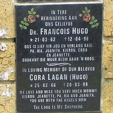 HUGO Francois 1962-1996 :: LAGAN Cora nee HUGO 1966-1999