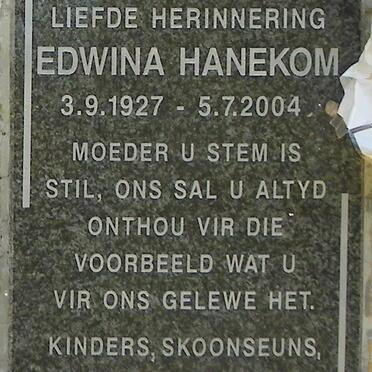 HANEKOM Edwina 1927-2004