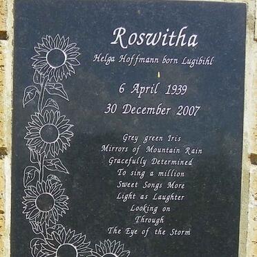 HOFFMAN Helga nee LUGIBIHL 1939-2007