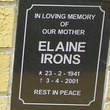 IRONS Elaine 1941-2001