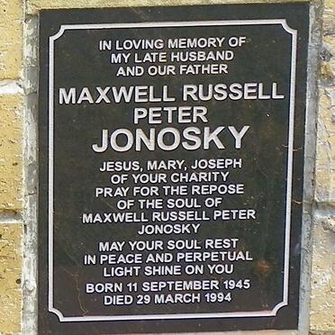 JONOSKY Maxwell Russell Peter 1945-1994
