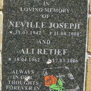 JOSEPH Neville 1942-2008 :: RETIEF Ali 1962-2006