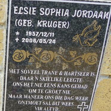 JORDAAN Elsie Sophia nee KRUGER 1957-2006
