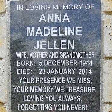 JELLEN Anna Madeline 1944-2014