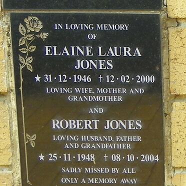 JONES Robert 1948-2004 &amp; Elaine Laura 1946-2000