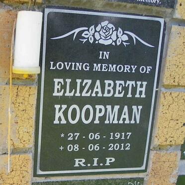 KOOPMAN Elizabeth 1917-2012