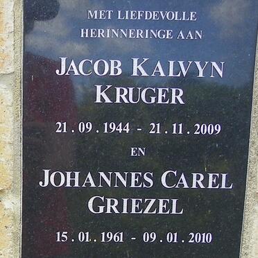 KRUGER Jacob Kalvyn 1944-2009 :: GRIEZEL Johannes Carel 1961-2010