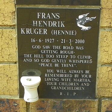 KRUGER Frans Hendrik 1927-2000