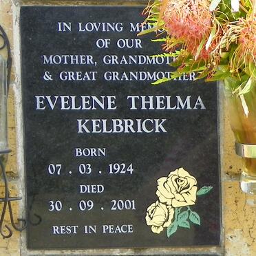KELBRICK Evelene Thelma 1924-2001