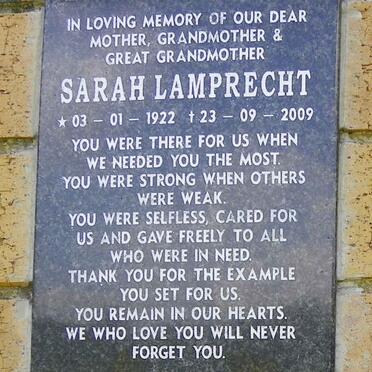 LAMPRECHT Sarah 1922-2009