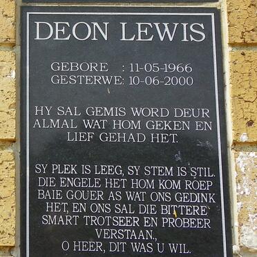 LEWIS Deon 1966-2000