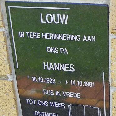 LOUW Hannes 1928-1991