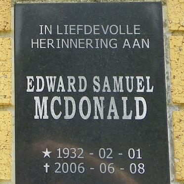 MCDONALD Edward Samuel 1932-2006