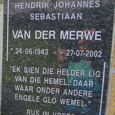 MERWE Hendrik Johannes Sebastian, van der 1943-2002