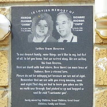 MICHAEL Richard 1920-2000 &amp; Mercia 1926-2005