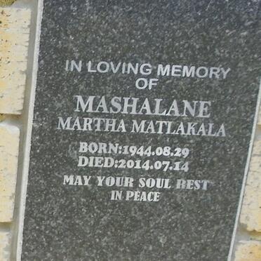 MASHALANE Martha Mathlakala 1944-2014