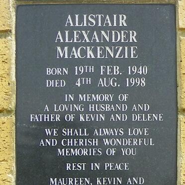 MACKENZIE Alistair Alexander 1940-1998