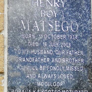 MATSEGO Henry 1934-2008