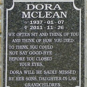 MCLEAN Dora 1937-2011