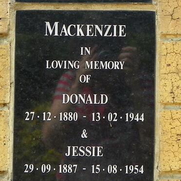 MACKENZIE Donald 1880-1944 &amp; Jessie 1887-1954