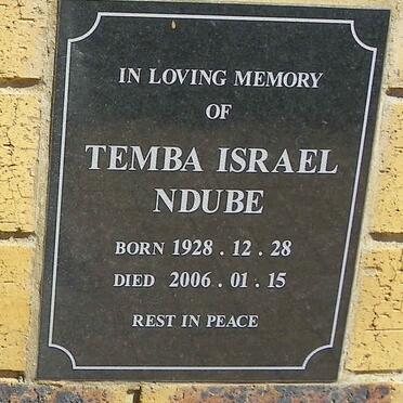 NDUBE Temba Israel 1928-2006