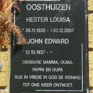 OOSTHUIZEN John Edward 1937- &amp; Hester Louisa 1938-2007