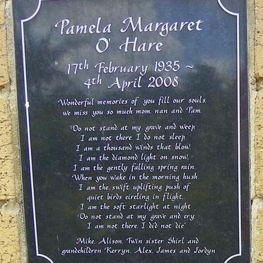 O'HARE Pamela Margaret 1935-2008