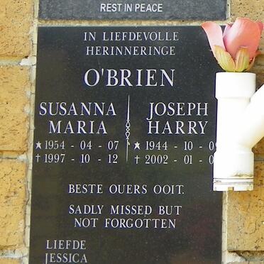 O'BRIEN Joseph Harry 1944-2002 &amp; Susanna Maria 1954-1997