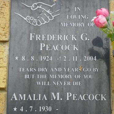 PEACOCK Frederick G. 1924-2004 &amp; Amalia M. 1930-