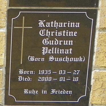 PELLINAT Katharina Christine Gudrun nee SUSCHOWK 1935-2000