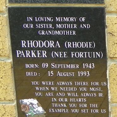 PARKER Rhodora nee FORTUIN 1943-1993